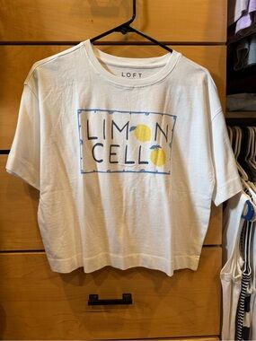 LOFT "LIMONCELLO" modern tee, size small. NWT!